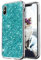 OKZone Funda iPhone X Carcasa Purpurina, Cárcasa Brilla Glitter Brillante TPU Silicona Teléfono Smartphone Funda Móvil Case [Compatible con Carga Inalámbrica] para Apple iPhone X 5,8 (Verde)