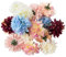 Ideen mit Herz Deko-Blüten, Kunstblumen, Blüten-Köpfe, Verschiedene Sorten, ca. Ø 4-5 cm (Dahlie - Pastell - 20g)
