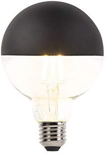 LUEDD Tête de lampe à filament LED E27 dimmable miroir G95 noir 550lm 2700K