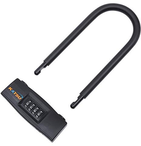KATSU 4 Digit Combination Padlock Extra Long Shackle Bike Lock U Shape Security Safety Lock Professional 166mm 502425
