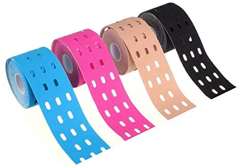 LIOOBO Colorful Sports Muscle Tape Cotton Waterproof Perforierte Elastic Adhesive Muscle Bandage for Sports Strain Injury Support