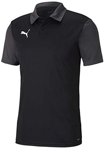 Puma Men's teamGOAL 23 Sideline Polo T-Shirt, Black-Asphalt, L