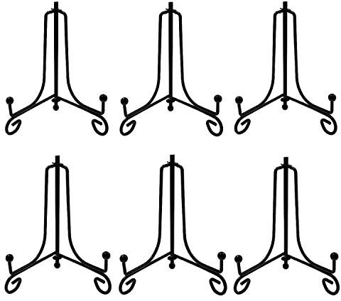 JZK 6 Stücke 10cm Kleiner schwarzer Eisen Tellerständer Tellerhalter Foto Halter Stand für Name Kartenhalter, Platzhalter, Platz Kartenhalter