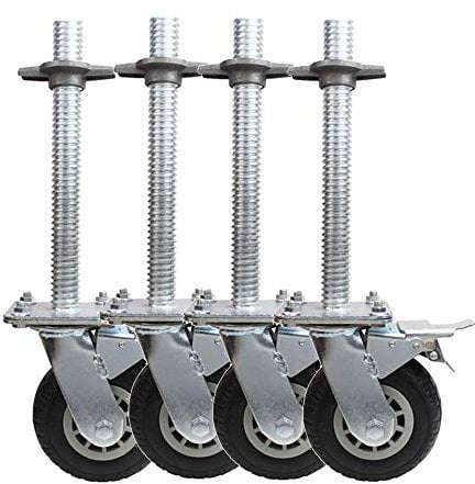 Caster Gerüst Rad, 6 Zoll bremsrad, gummirolle, polyurethanrolle, nylonrolle, schraubenheberrolle (4 Packs)
