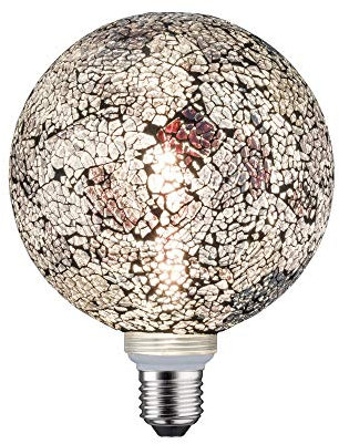 Paulmann 28746 LED Lampe Miracle Mosaic G125 Globe 5W dimmbar Leuchtmittel Schwarz effizientes Licht Warmweiß 2700K E27