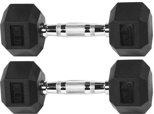 Fitvids Sechskant Hanteln, Schwarz, 10LBS