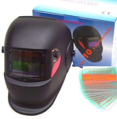 Automatik Schweißhelm DIN 9-13 incl. 10 Ersatzgläser Schweißschirm Schweißschild, Solar Schweißhelm Schweißmaske Schweißermaske AWZ