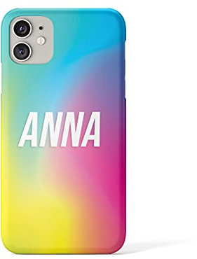 Tirita Personalised Phone Case Cover Compatible with iPhone 11 Pro Max - Tie Dye Neon Name [01 - Luminous Neon]
