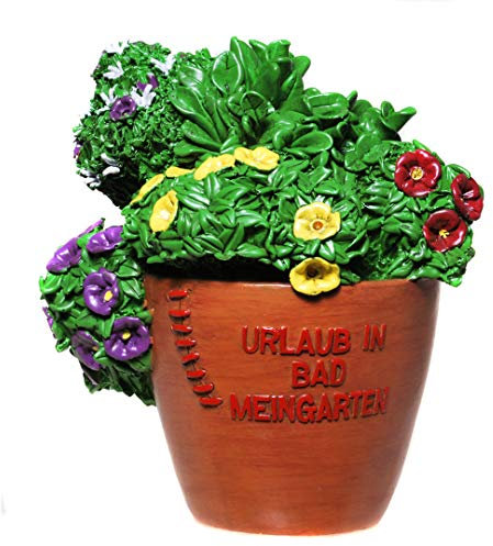 k/A Spardose Blumentopf Urlaub in Bad Meingarten, ca. 15,5 x14,5 cm