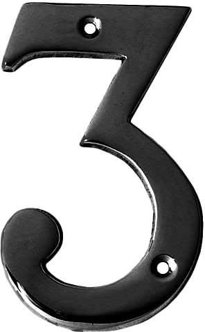 Motif 4-Inch House Numbers For Outside Address Signs For Houses Outdoor Wall Decor Mailbox Numbers House Address Numbers For Outside Address Sign for Door Numbers (Satin Black, Number 3)