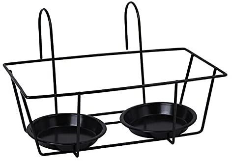 BESCH Macetero Colgante para Soporte de Macetas para Balcones, barandilla y jardineria Estilo 2 Espacios. (33cm/13, Metal)