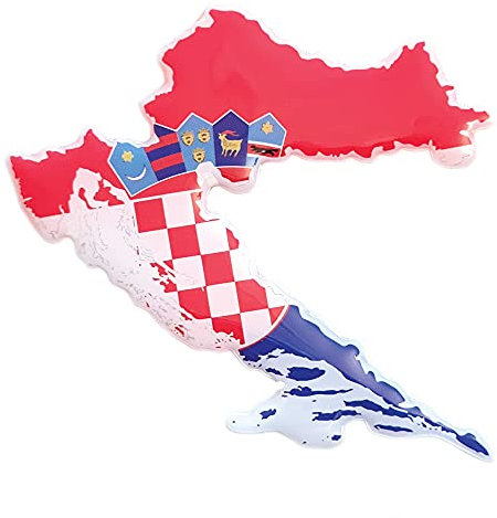 Modrinho Auto 3D Aufkleber, 3D Car Sticker, Hrvatska, Naljepnica, Kroatien, Croatia (10,5x10,5cm)