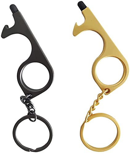 SIQI No Touch Door Open Tool 2pcs,Stylus Keychain Tool, EDC Door Opener,Used to Push The Elevator Button to Keep Both Hands Clean Keychain.