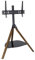 AVF Hoxton TV Floor Stand - Free-standing Tripod TV Unit, Solid Dark Wood Legs - Black Glass Shelf, For TVs 32 to 70