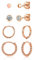 WOVEE Ohrringe Set Ohrstecker Runde Zirkonia Ball & Creolen Silber 925 Gold Zirkonia Damen Herren Mädchen 3mm 4mm 10mm 12mm (Rosegold Set-1)