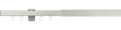 Vorhangschiene ausziehbar Gardinenschiene innenlauf, Gardinenstange, Innenlaufschiene, Deckenmontage, modern, 1-Lauf Edelstahl-Optik 120-210 cm