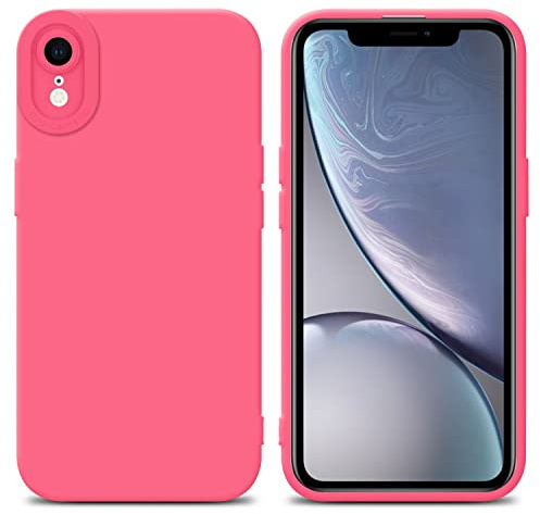Cadorabo Hülle kompatibel mit Apple iPhone XR Schutzhülle TPU Silikon Case Liquid Design mit Kameraschutz Slim Kratzfest Weiche Gummi mit Rundumschutz Case Hülle für iPhone XR in Rot