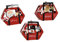 Kaemingk Christbaumschmuck Skigondel Metall 8cm x 1 Stück Sortiert mit Weihnachtsmann Schneemann Hirsch rot
