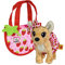 Simba Chichi Love Little Berry, Chihuahua Plüschhund mit Erdbeermuster Schleife und Röckchen, in entzückender Tasche, 15cm, ab 3 Jahren