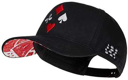 Cadency® Baseball Cap Poker, Schwarz, Unisex, Größenverstellbar