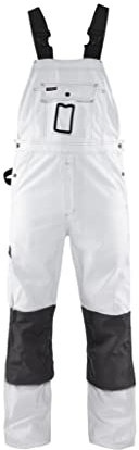 BLAKLADER Cotte de travail à bretelles pour peintre 2611 - Blanc/Gris foncé 50L - Vêtements de travail