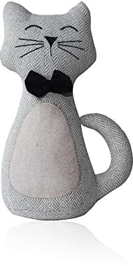 Decorative Door Stop-Cute Weighted Door Stopper for Home and Office Decoration (Grey Cat)