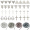 Spritewelry Set zur Herstellung von 36 Halsketten Rosenkranz aus Legierung, Glasperlen, Jungfrau Maria, Kronleuchter, Verbindungen, Charms, Kruzifix, Kreuz, Anhänger für DIY Rosenkranz, Halskette