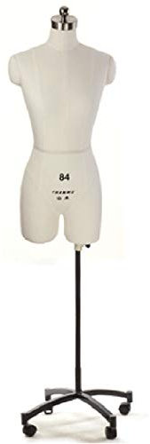 Nähen Schneiderpuppe Frau, Voll Pinnable Frauen Schneiderpuppe Körper mit Rädern, Höhenverstellbar, Herstellung von Kleidungsstücken Hochzeitskleid (Color : White, Size : S-Model 80) Interesting