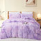 Freyamy Plüsch Bettwäsche 135x200cm Violett Langhaar Kunstfell Flauschig Winterbettwäsche Flanell Samt Biber Deckenbezug Cashmere Touch Bettbezug mit Reißverschluss und 1 Kissenbezug 80x80cm