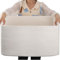 OIAHOMY Großer Baumwollseilkorb mit Griff, 75 l, gewebter Aufbewahrungskorb für Decken, Spielzeug, Wohnzimmer und Kinderzimmer, 56 x 43 x 30 cm, Weiß