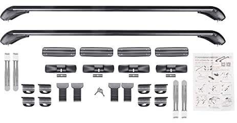 awolsrgiop Dachträger, 100cm Universal Dachgepäckträger, Aluminium Car Top Dachgepäckträger Cross Bar Gepäckträger Einstellbare Fensterrahmen Schwarz
