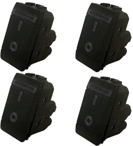 4 Pezzi Interruttore Bipolare 16A, 250V Compatibile Con Bticino Living NERO (4, Interruttore Bipolare 2003)