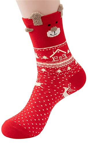 BIBOKAOKE Weihnachtssocken Damen Herren Weihnachten Geschenke Für Frauen Strümpfe Männer Frauen Weihnachtsstrümpfe Crew Nikolausstrumpf Männer & Frauen Socken Christmas Baumwollsocken
