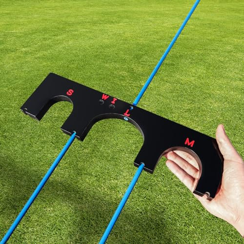 LOVMEAD Golf Schwungtrainer Golf Training Aid Tour Zieltor mit 6 Ausrichtungsstöcken 5 Wing Plane Winkeln Leichtgewicht für Golf Swing Trainer Indoor Outdoor (Schwarz)