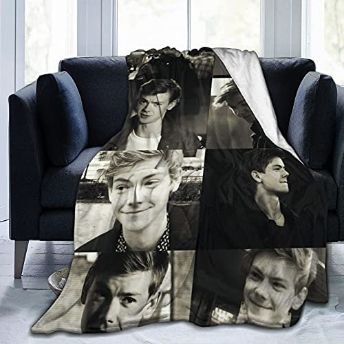 Amkong Thomas Brodie-Sangster ultraweiche Micro-Fleece-Überwurfdecken für Zuhause, Couch, Bett, Sofa, 152,4 x 127 cm