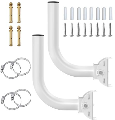 Wireless Bridge Mount Universal Outdoor Pole Mount Bracket / Wall Mount J Pole Mount for Outdoor Point-to-Point AP Access Point for Antenna/ Security Camera Building to Building Mount[2 Pack]
