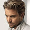 Salaibs Herren Hellbraun Kurze Perücke mit Blonde Gerade Layered Natürliche Männliche Haar Perücke Synthetische Faser Kostüm Cosplay Kerl Perücken