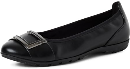 MARCO TOZZI Damen Ballerinas mit Zierschnalle Elegant, Schwarz (Black), 42 EU