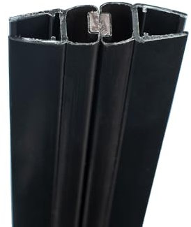 Schulte paire de joints magnétiques universels 90° dégrées noir, 201 cm recoupable, pour paroi porte de douche épaisseur verre 5, 6 et 8 mm