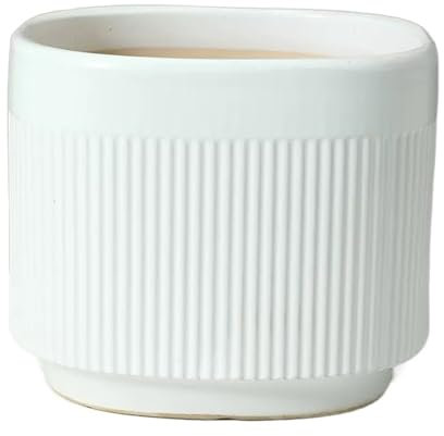 Blumentopf Blumentöpfe, verdickte, atmungsaktive, viereckige, reinweiße Blumentöpfe aus Keramik, einfache Pflanzgefäße for den Anbau grüner Pflanzen im Innen- und Außenbereich Übertopf(S)