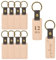 Porte-Clés en Bois avec Bande de Cuir - 12 Pièces Étiquettes Vierges pour Gravure - Bricolage Artisanat Cadeau (Rectangulaires)
