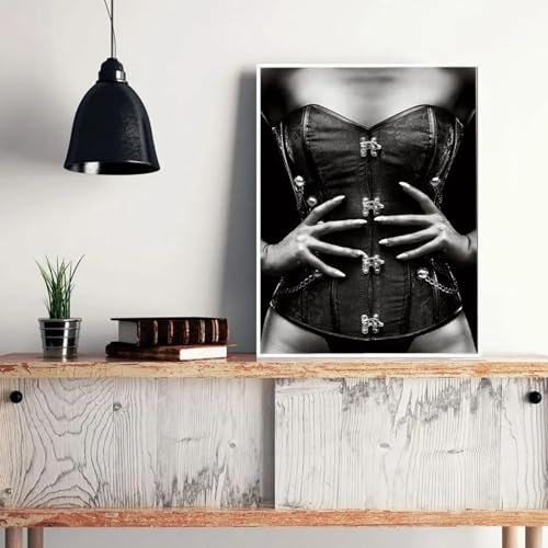 ZHAOLIN Sexy Figur Poster Nackte Mädchen Kunstdruck Schwarz Weiß Fotografie Leinwand Gemälde Mode Frauen Wandbild Für Raumdekoration 50x70cm (20x28in) Rahmenlos