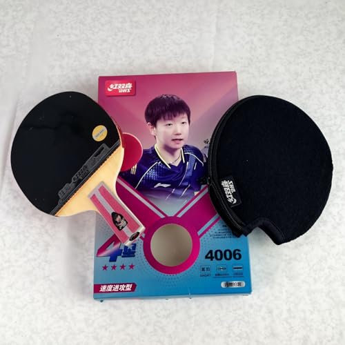 kepitc Tischtennisschläger 4-9 Sterne, Tischtennisschläger mit DHS Sticky ITTF Aproved Hurricane 3/8 Gummi, Ping Pong Schläger mit Tasche oder Tasche, für alle Niveaus (H4006-CS)