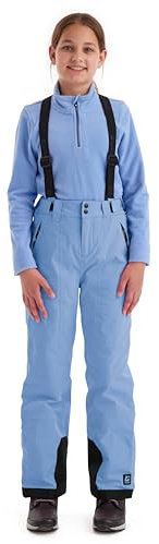 killtec Mädchen Skihose mit abzippbarem Latz und Kantenschutz Girls Skihose 242, Jeansblau, 176, 43402-000