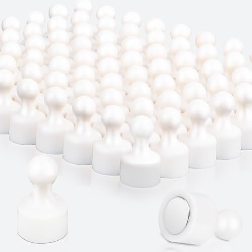 80 Stück magnetische Pinnadeln, Kühlschrankmagnete Starke Neodym-Magnete Kegelmagnete für Magnettafel Kühlschrank, Whiteboard Magnete, Weiß