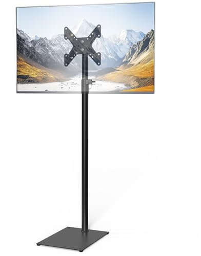 Babibobibibi TV Stand with Mount 70” Height Adjustable Tall TV Floor Stand 360°Swivel Universal Tiltable Monitor Floor Stand for 12 to 43 inch Flat Screen Bedroom Curved TVs Display Trolley Stand