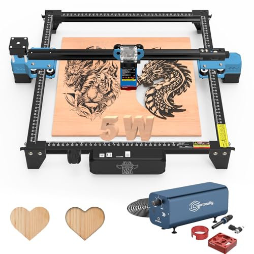Twotree TTS-55 Pro 5W Laser Graviermaschine zur Herstellung von 3D-Holzpuzzles 5,5 W Fixfokusmaschine mit 30L/min Luftpumpensatz zur Reduzierung von Schneiddämpfen und Staub