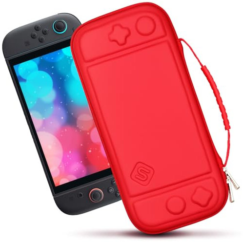 sisma Switch2 Aufbewahrung Tasche Kompatibel mit Nintendo Switch 2 Konsole, Robuste Aufbewahrungstasche Etui Hardcase Schutz Hülle für Unterwegs, Rote Tragetasche