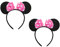SERENA'S ® 2 PCS Pink Minnie Mouse Ears Cartoon Headband Pink Polka Dot Birthday Halloween, Party Accessories, Minnie Ears for Adults/Children Fancy Dress Costume Head Band Accessory Ears Headband