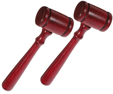UPKOCH 2pcs Judge Gavel for Boys and Girls Role Play Auction Hammer Toy for Courtroom Cosplay and Smooth Finish for Law School Accessories and Halloween Costumes